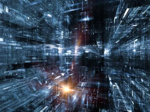 Fractal World Visualization Stock Illustration