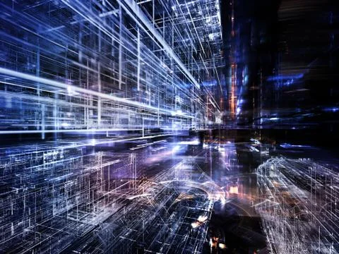 Fractal World Visualization Stock Illustration