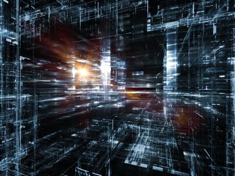 Fractal World Visualization Stock Illustration