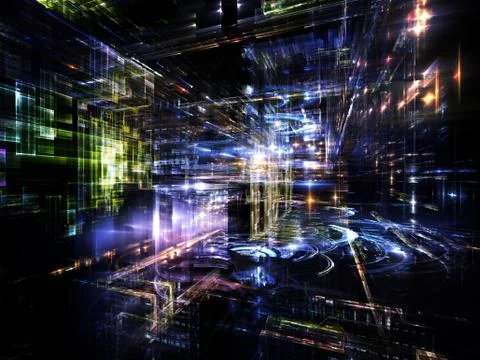 Fractal World Visualization Stock Illustration