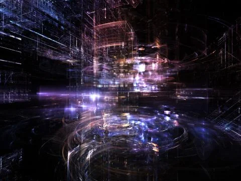 Fractal World Visualization Stock Illustration