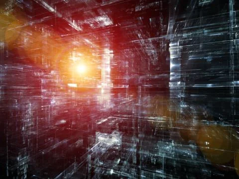 Fractal World Visualization Stock Illustration