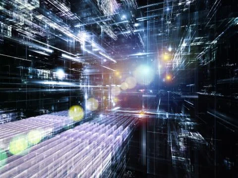 Fractal World Visualization Stock Illustration