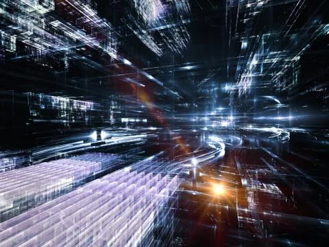 Fractal World Visualization Stock Illustration