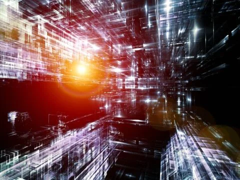Fractal World Visualization 스톡 일러스트