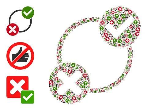 Fractal Yes No Variants Icon Itself Composition Stock Illustration