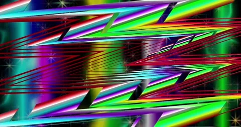 Fractal from zigzags of rainbow colors Stock Footage 144673350