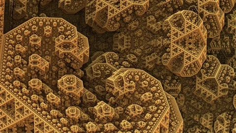 Fractals 3D virtual colorful patterns animation of flight in HD Stock-Footage 77544754