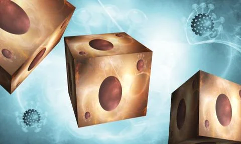 Fractals, abstract 3D model of blocking the spread of Covid-19 coronavirus Stock Illustration