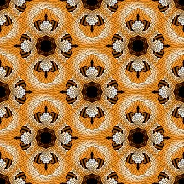 Fractals seamless pattern. Vector ornamental greek background. Modern repeat  스톡 일러스트