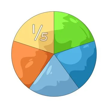 Fraction pie illustration Stock Illustration