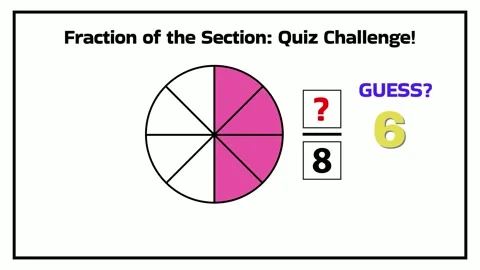 Fraction Quiz Pie Chart Challenge Stock Footage 318281743