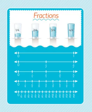Fractions  measuring  liquid. Stock Illustration