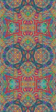 Fractodome Fractal Seamless Patterns Stock Illustration