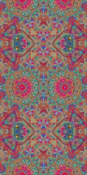 Fractodome Fractal Seamless Patterns Stock Illustration
