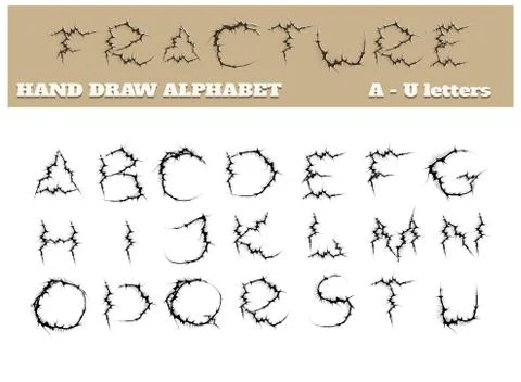 Fracture Alphabet Part One Stock Illustration