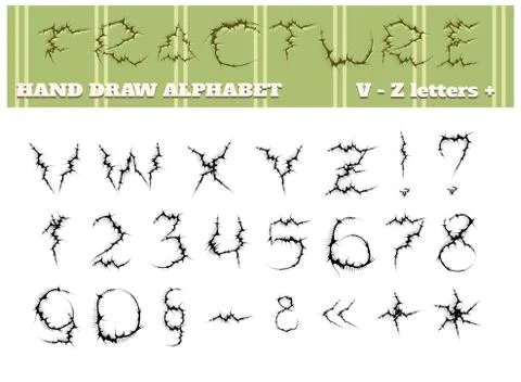 Fracture Alphabet Part Two Stock Illustration