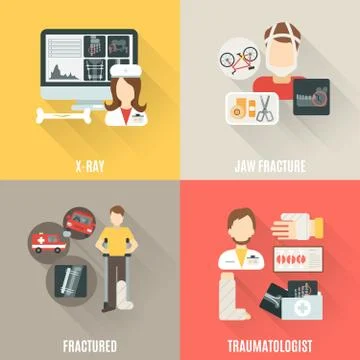 Fracture Bone Set Stock Illustration
