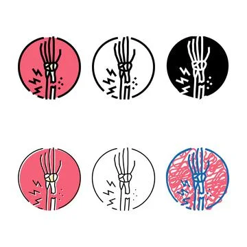 Fracture forearm bones osteoporosis color icon vector stylized 스톡 일러스트