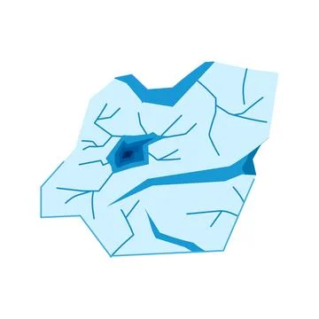 Fracture ice crack cartoon vector illustration 스톡 일러스트