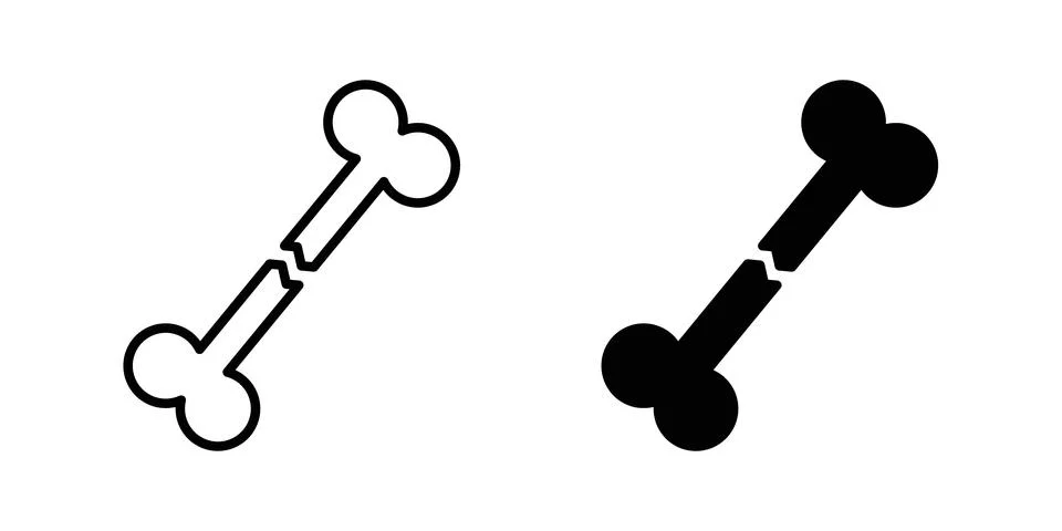 Fracture icon vector template set in black Stock Illustration