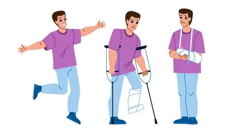 Fracture man vector Stock Illustration