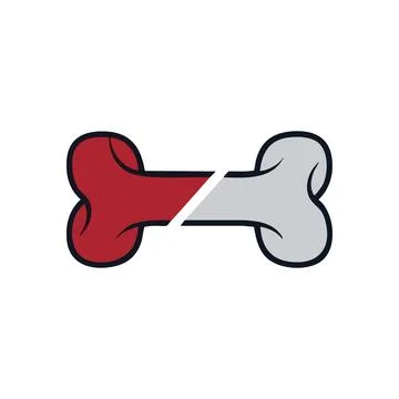 (Fractured Bone Icon. Stylized illustration of a divided skeletal element, .. Stock Illustration