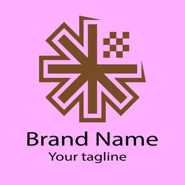 Fractured Cross Pixels logo design Stock Illustration