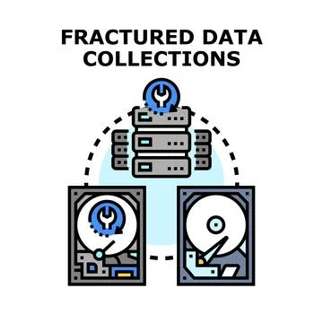 Fractured data collections needing repair and recovery イラスト素材