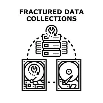 Fractured data collections needing repair and recovery イラスト素材