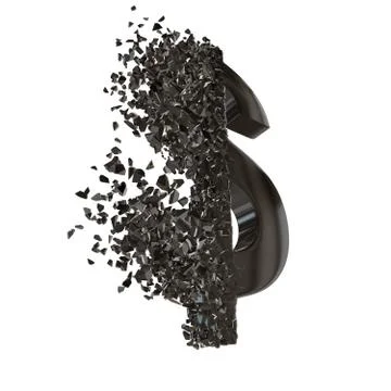 Fractured Dollar sign 3d Illustrazione stock