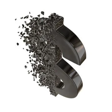 Fractured Dollar sign 3d Illustrazione stock