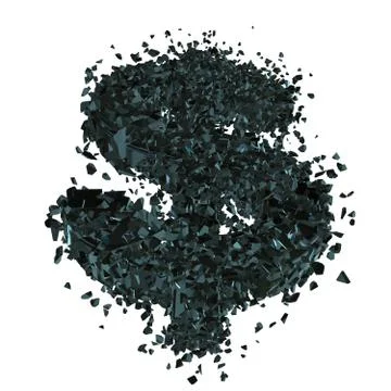Fractured Dollar sign 3d Stock Illustration