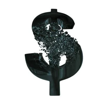 Fractured Dollar sign 3d Ilustración de archivo