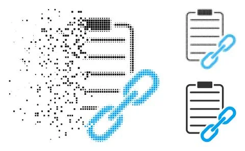 Fractured Dot Halftone Blockchain Contract Icon 库存插图