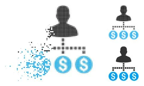 Fractured Dot Halftone Client Payments Icon Stock Illustration