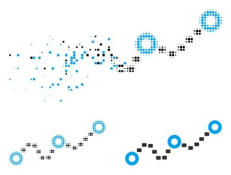 Fractured Dot Halftone Dotted Chart Icon Illustrazione stock