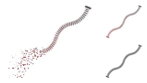 Fractured Dot Halftone Flexible Pipe Icon Illustrazione stock