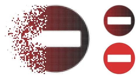 Fractured Dot Halftone Forbidden Access Icon 스톡 일러스트