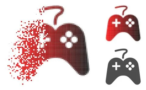 Fractured Dot Halftone Game Pad Icon イラスト素材