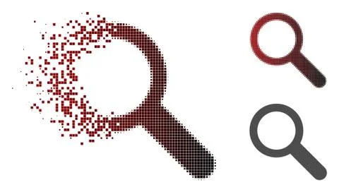 Fractured Dot Halftone Search Tool Icon Stockillustratie