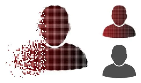 Fractured Dot Halftone User Icon イラスト素材