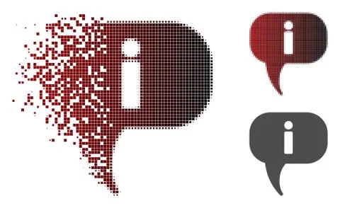 Fractured Dotted Halftone About Icon Illustrazione stock