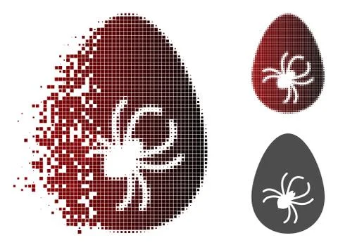 Fractured Dotted Halftone Parasite Egg Icon Illustrazione stock
