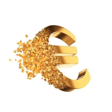 Fractured Euro sign 3d 스톡 일러스트