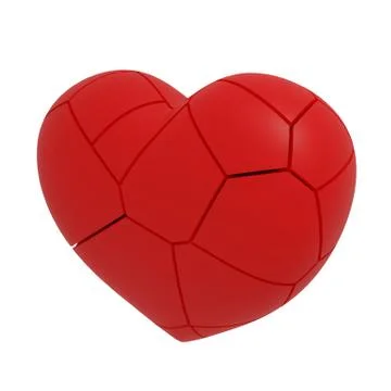 Fractured heart Stock Illustration