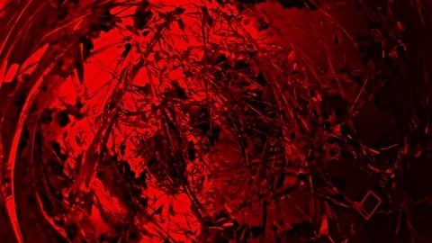 Fractured Neural Matrix - Red 4K Seamless VJ Loop Stock-Footage 347009000