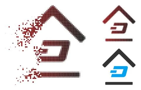 Fractured Pixel Halftone Dash Garage Icon Ilustración de archivo