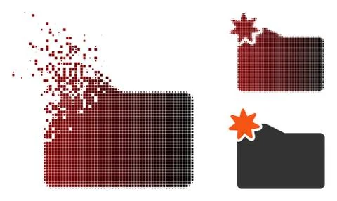 Fractured Pixel Halftone New Folder Icon イラスト素材