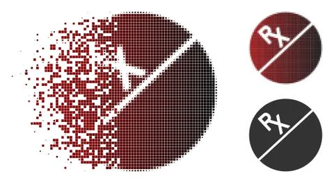 Fractured Pixel Halftone Tablet Icon Stock Illustration